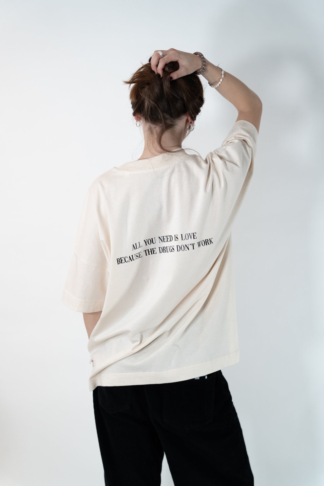 Oversize T-Shirt "all you need" beige