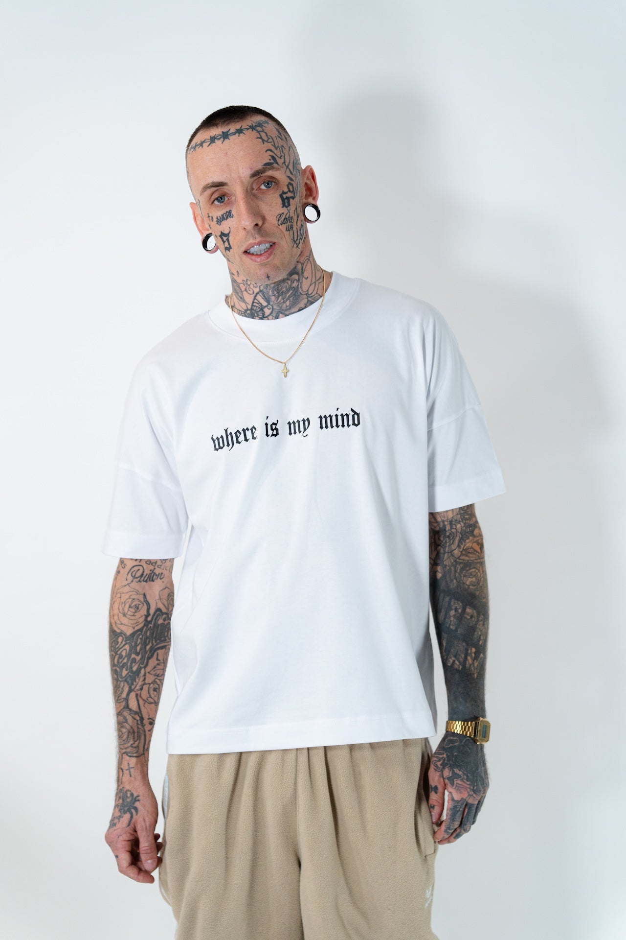 Oversize T-Shirt "where is my mind" weiß