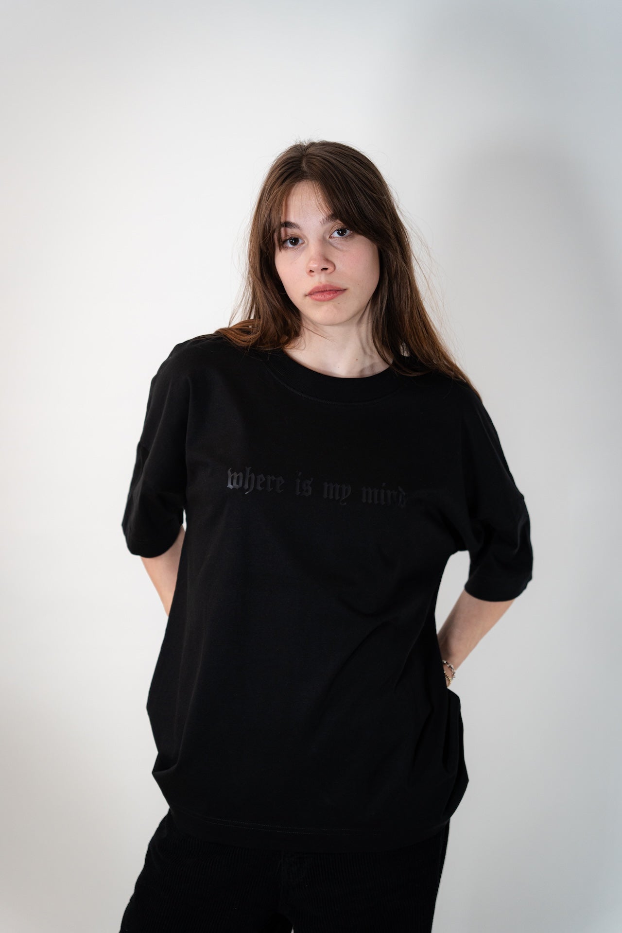 Oversize T-Shirt "where is my mind" Schwarz