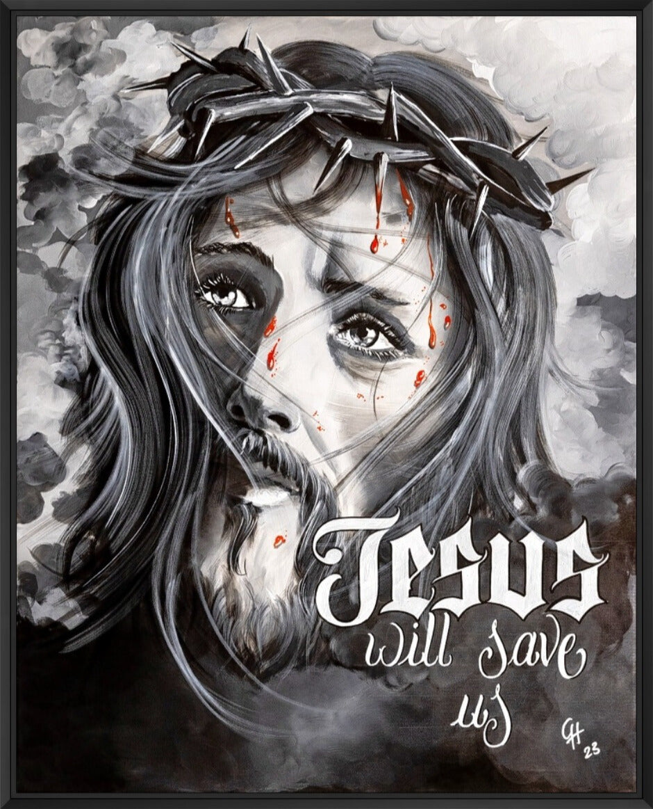 Leinwand "jesus will save us"